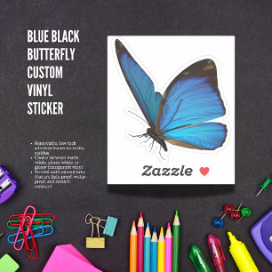 Blue Black Butterfly Custom Vinyl Sticker