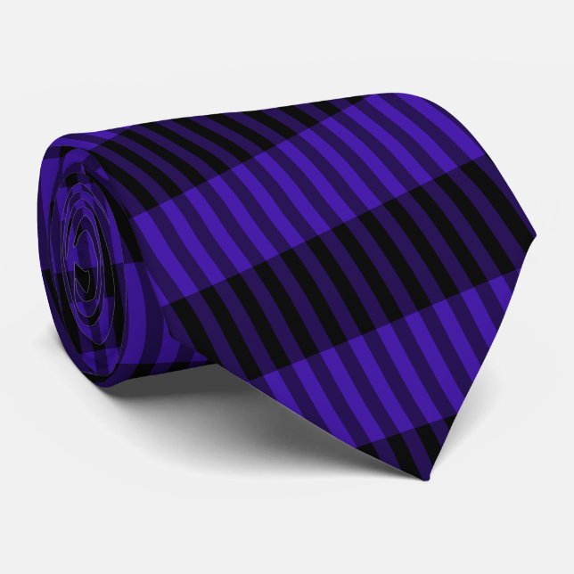 Blue Black Check Neck Tie (Rolled)