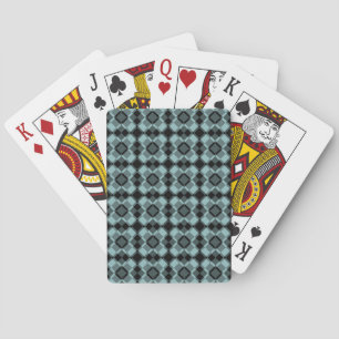 Blue Black Checker Argyle Pattern Playing Cards
