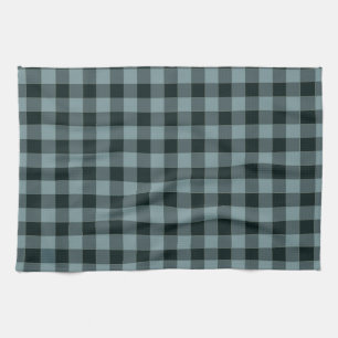 Blue Black Chequered Gingham Pattern Tea Towel