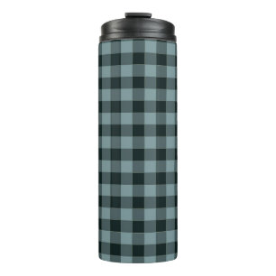 Blue Black Chequered Gingham Pattern Thermal Tumbler