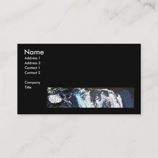 Blue Black Drip Business Card (Front)