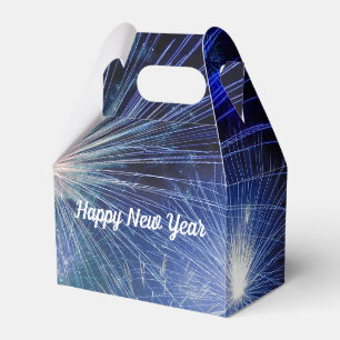 Blue Black Fireworks Happy New Year Favour Box