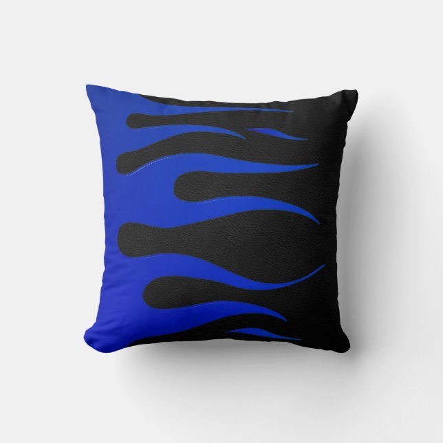 Blue & Black Flame American MoJo Pillow (Front)