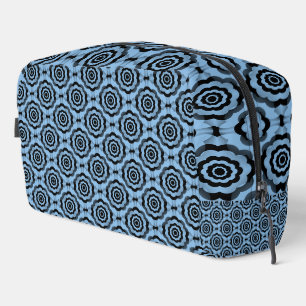 Blue Black Flower Seamless Pattern Toiletry Bag