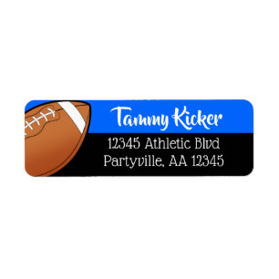 Blue & Black Football Address