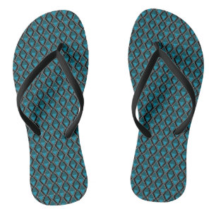 blue black geometric pattern art deco jandals