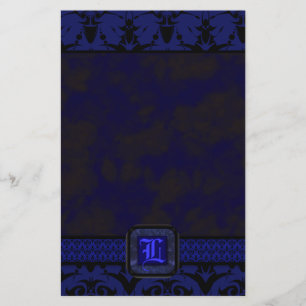 Blue & Black Goth Lace Wedding Stationery
