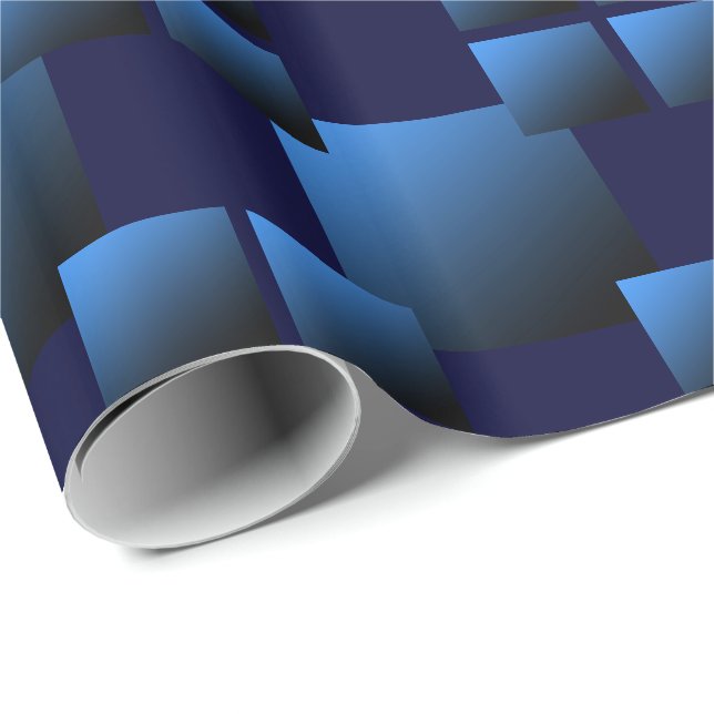 Blue Black Gradient Abstract Background Wrapping Paper (Roll Corner)