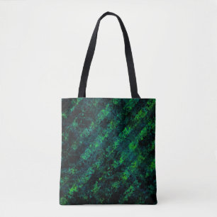 Blue black green striped background with blur, gra tote bag