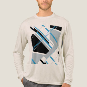 Blue Black Grey Modern Art MCM-inspired Abstract Tri-Blend Shirt