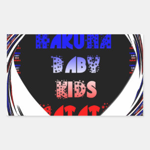 Blue Black Hakuna Matata Baby Kids Design.png Rectangular Sticker
