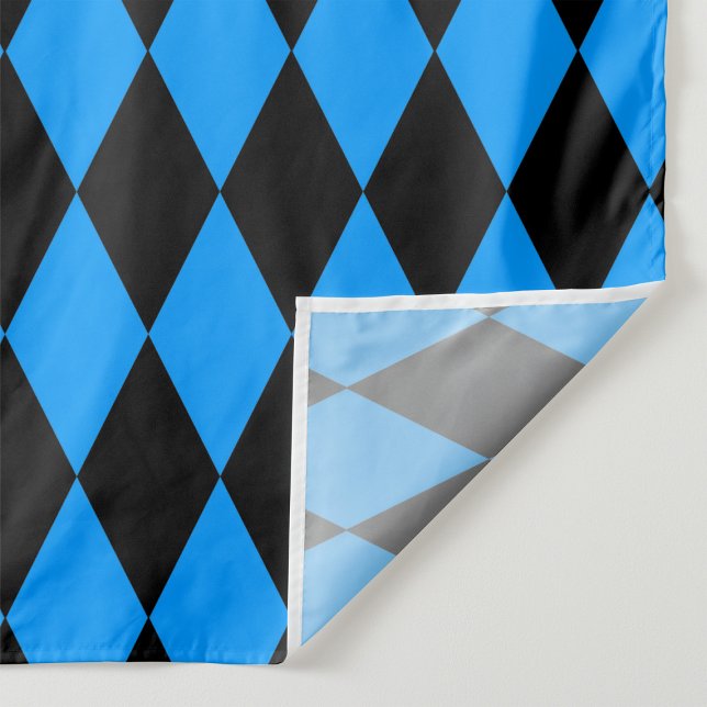 Blue Black Harlequin Diamonds Checkers Design  Fabric (Creator Uploaded)