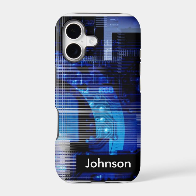Blue black high tech design custom iphone 5 case (Back)