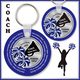 Blue, Black, Inexpensive Cheer Coach Gifts, Cheer Key Ring