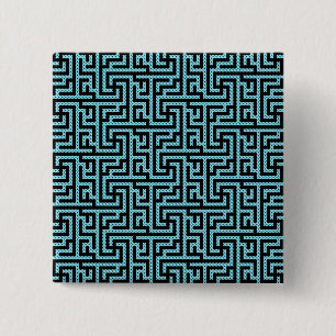 Blue & Black Labyrinth 15 Cm Square Badge