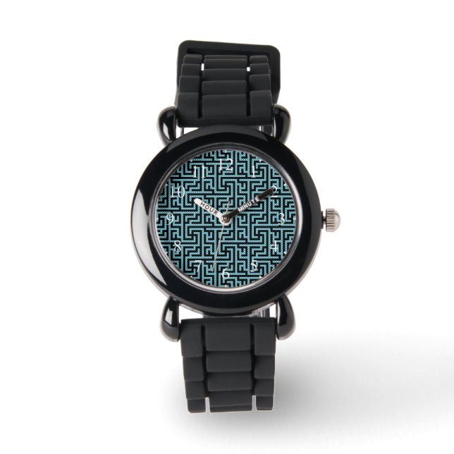 Blue & Black Labyrinth Watch (Front)