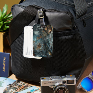 blue black ladder luggage tag