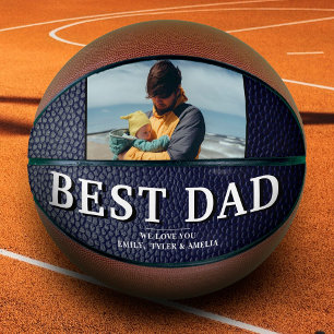 Blue Black Leather Best Dad Father`s Day Photo  Basketball
