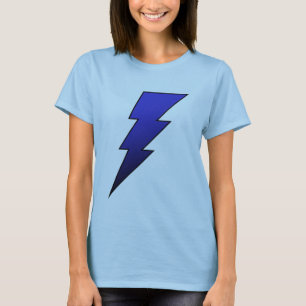 Blue Black Lightning Bolt Ladies T Shirt