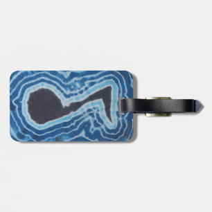 Blue Black Love Music Note Tie Dye Luggage Tag