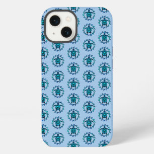 Blue Black Maori Sun Symbol Tribal Turtles iPhone 13 Case