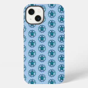 Blue Black Maori Sun Symbol Tribal Turtles iPhone 13 Case