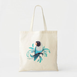 Blue Black Masked Lovebird Tote Bag