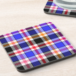 Blue Black Multicolour Flannel Plaid Tartan Coaster