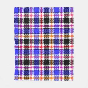 Blue Black Multicolour Flannel Plaid Tartan Fleece Blanket