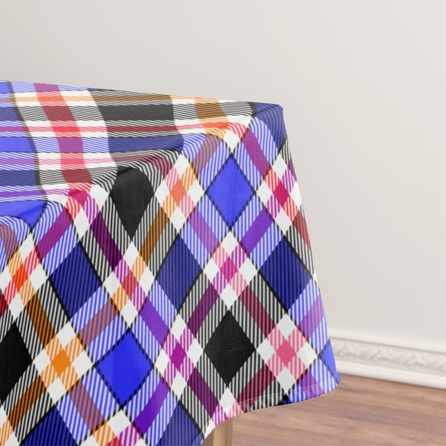 Blue Black Multicolour Flannel Plaid Tartan Tablecloth (Creator Uploaded)