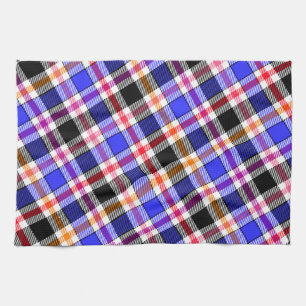 Blue Black Multicolour Flannel Plaid Tartan Tea Towel