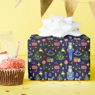 Blue Black Nutcracker Siute Christmas Wrapping Paper