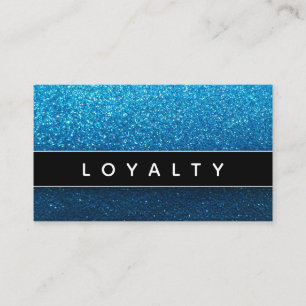 Blue Black Ombre Glitter MUA Nail Salon Hair Style Appointment Card