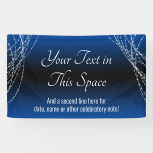 Blue Black Ombre Light Strings Add Your Own Text Banner