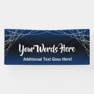Blue Black Ombre Light Strings Add Your Own Text Banner
