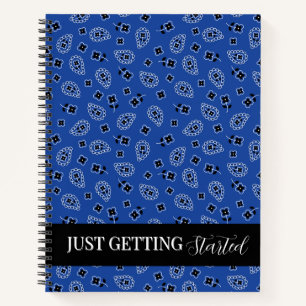 Blue & Black Paisley Spiral Notebook