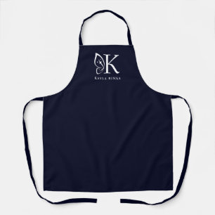 Blue Black Personalised Butterfly Wing Monogram Apron