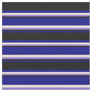 Blue, Black, Purple, and Bisque Stripes Pattern Fabric
