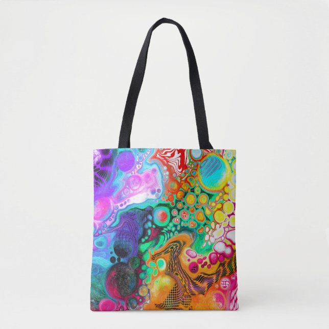Blue, Black, Purple, Yellow colourful    Tote Bag (Front)