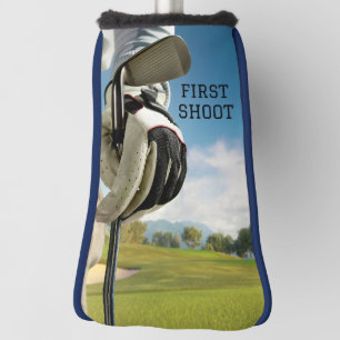 Blue black simple minimalist Best Putter Golf Head Cover