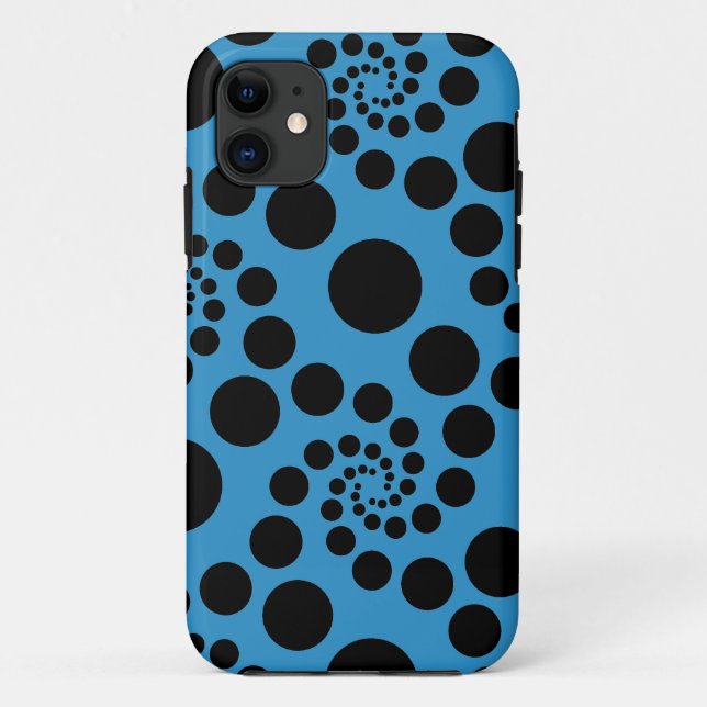 Blue & Black Spiral Dots - Personalise Your Own Case-Mate iPhone Case (Back)