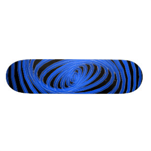 Blue & Black Spiral Graphics: Skateboard