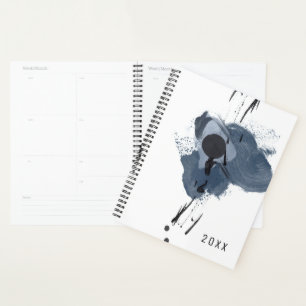 Blue & Black Splash II Blue Black Paint Splash Planner
