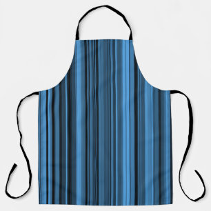 Blue Black Stripes Apron