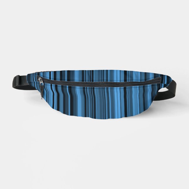 Blue Black Stripes Bum Bags (Front)