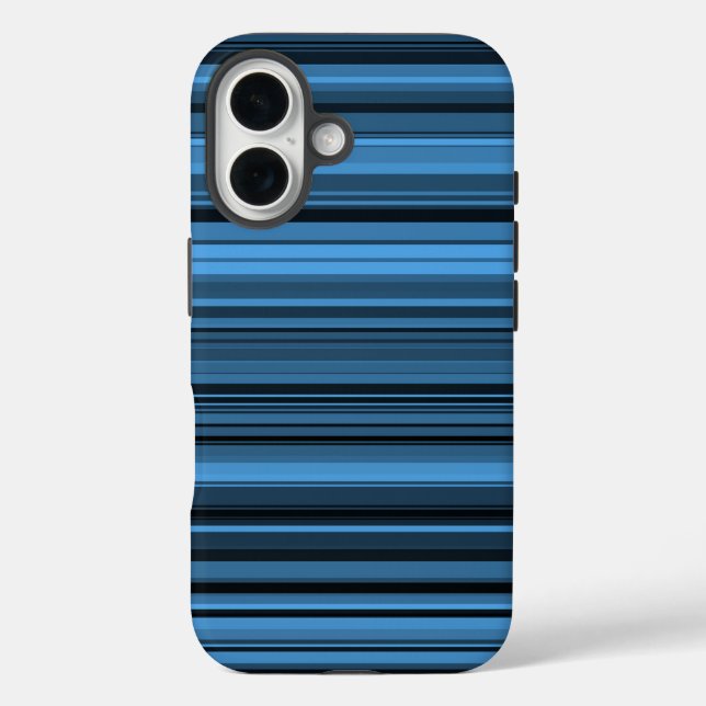 Blue Black Stripes Case-Mate iPhone Case (Back)