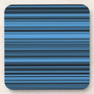 Blue Black Stripes Coaster