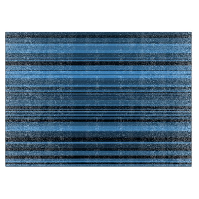 Blue Black Stripes Cutting Board (Front)
