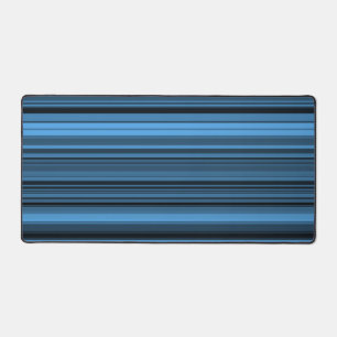 Blue Black Stripes Desk Mat